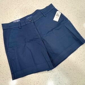 Nautica Women's Navy Cotton-Blend Chino Shorts 6” size 10 NWT